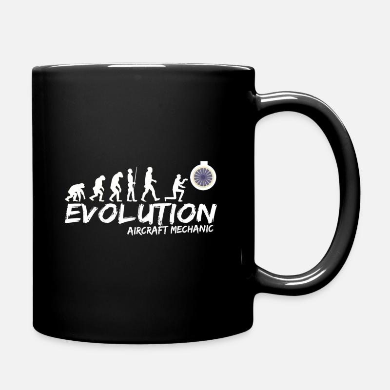 Flugzeug Mechaniker Wartung Evolution Lustig - Tasse einfarbig - Schwarz