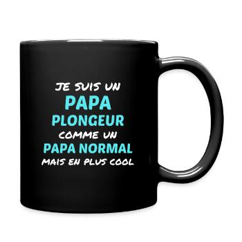 t shirt papa plongeur normal humour plongée - Mug uni - noir - Droite