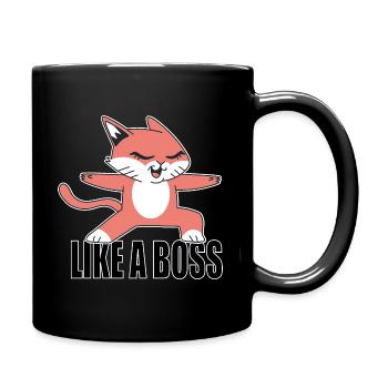 cooles like a boss Yoga Katze Fun Surfer Geschenk - Tasse einfarbig - Schwarz - Rechts