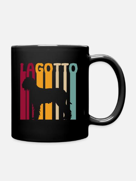 Lagotto Romagnolo Vintage Retro Style Silhouette - Tasse einfarbig - Schwarz