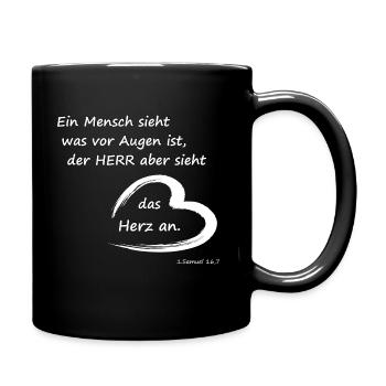 Christliche Bibelverse Gott Religion Bibel - Tasse einfarbig - Schwarz - Rechts