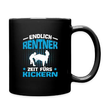 Tischfußball Endlich Rentner Zeit fürs Kickern - Tasse einfarbig - Schwarz - Rechts