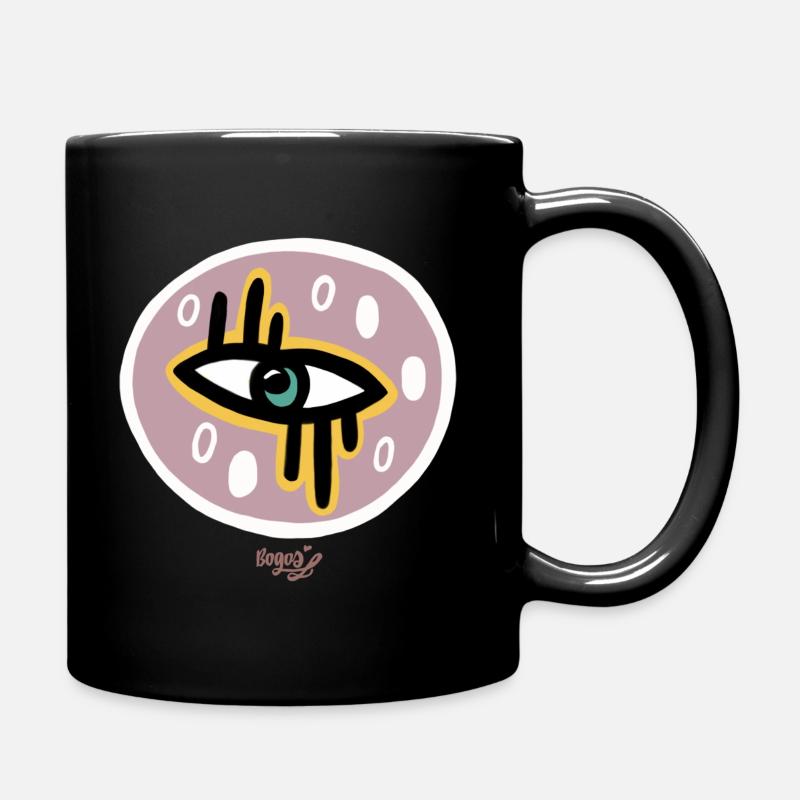 AugeDoodle Lichtlila - Tasse einfarbig - Schwarz