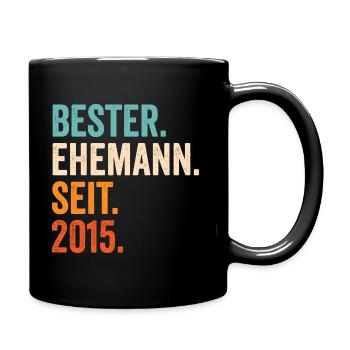 Bester Ehemann Seit 2015 6. Hochzeitstag 6 Jahre - Tasse einfarbig - Schwarz - Rechts