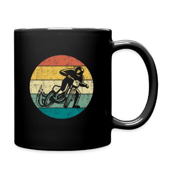 Speedway Motorrad Rennfahrer Retro Silhouette - Tasse einfarbig - Schwarz - Rechts