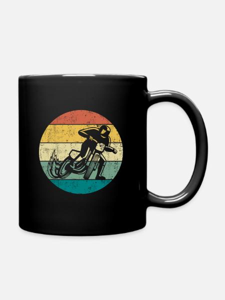 Speedway Motorrad Rennfahrer Retro Silhouette - Tasse einfarbig - Schwarz