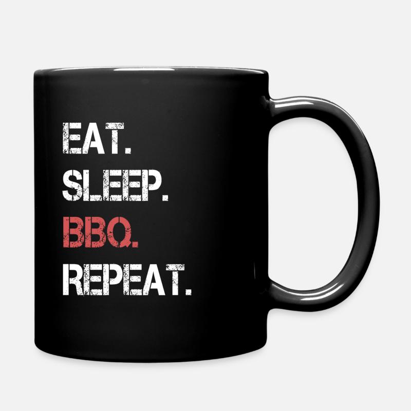 BBQ Grillen Griller - Tasse einfarbig - Schwarz