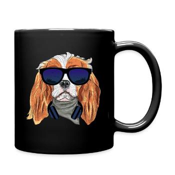 Funny Cavalier King Charles Spaniel Puppy Cute - Tasse einfarbig - Schwarz - Rechts