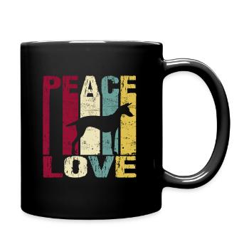Podenco Canario Peace Love Retro Silhouette - Full Colour Mug - black - Right