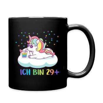 30.Geburtstag Einhorn Ich bin 29 - Tasse einfarbig - Schwarz - Rechts