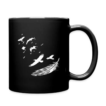 Bird-free & feather-light - Full Colour Mug - black - Right