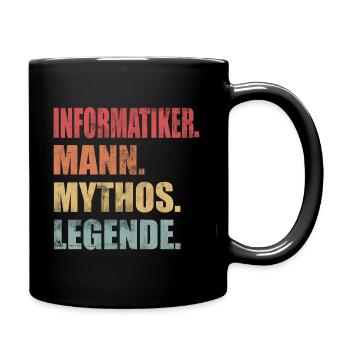 Informatiker Informatik Vintage - Tasse einfarbig - Schwarz - Rechts
