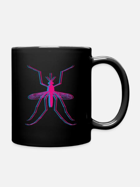 Mücke 3D Optik - Tasse einfarbig - Schwarz