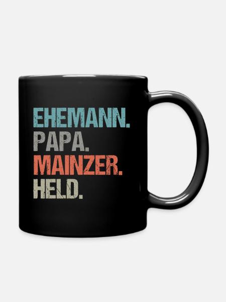Ehemann Papa Held Mainzer - Tasse einfarbig - Schwarz