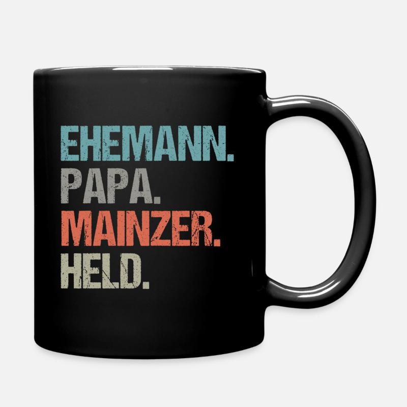 Ehemann Papa Held Mainzer - Tasse einfarbig - Schwarz