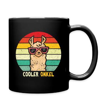 Cool Uncle Funny Uncle Alpaca Gift - Full Colour Mug - black - Right