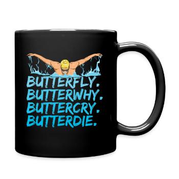 Schwimmen Spruch für einen Schwimmer - Tasse einfarbig - Schwarz - Rechts
