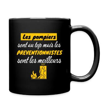 Pompiers spécialistes prévention humour pompier - Mug uni - noir - Droite