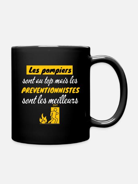 Pompiers spécialistes prévention humour pompier - Mug uni - noir
