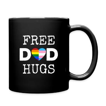 Free Dad Hugs II - Rainbow Gay Trans Pride - Mug uni - noir - Droite