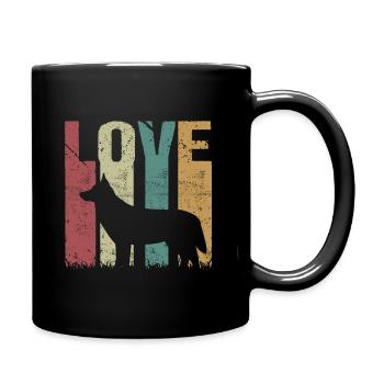 Harzer Fuchs Love Retro Vintage - Tasse einfarbig - Schwarz - Rechts