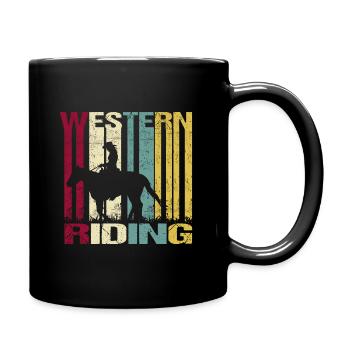 Westernreiten Vintage - Tasse einfarbig - Schwarz - Rechts