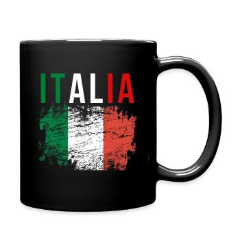 Italy / Italien / Italien fußball /Italien Urlaub - Tasse einfarbig - Schwarz - Rechts
