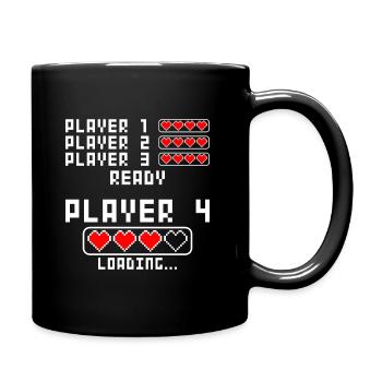Schwangerschaft verkünden Baby Player 4 Loading - Tasse einfarbig - Schwarz - Rechts