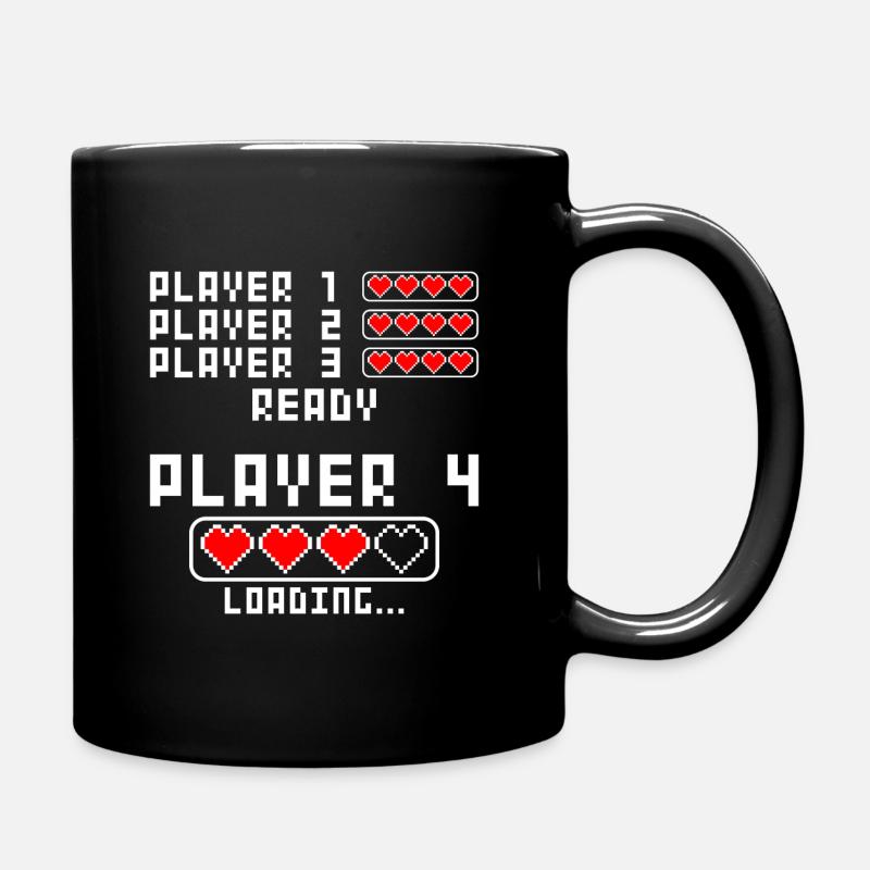 Schwangerschaft verkünden Baby Player 4 Loading - Tasse einfarbig - Schwarz