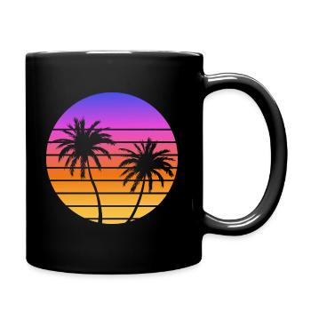 Palmiers Coucher soleil Synthwave - Mug uni - noir - Droite