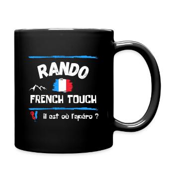 Rando french touch / Cadeau / Humour / Montagne - Mug uni - noir - Droite