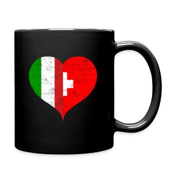 Suisse Italie Drapeau Coeur Vintage - Mug uni - noir - Droite