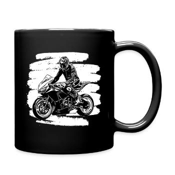 Motorcycle motorcycles motorcyclist biker lifestyle - Full Colour Mug - black - Right