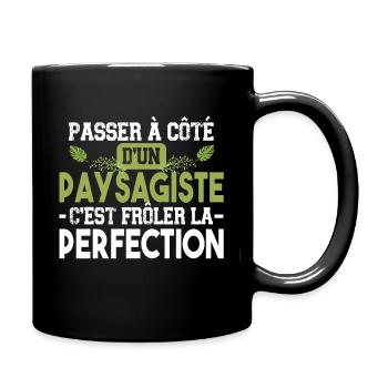 Paysagiste élagueur jardin métier arbuste cadeau - Mug uni - noir - Droite