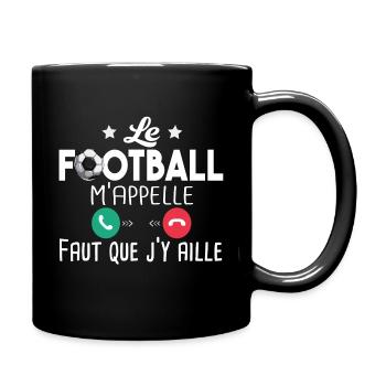 Football foot footballeur footballeuse sport - Mug uni - noir - Droite