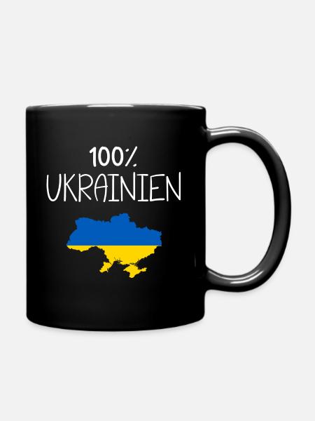 100% Ukrainian - ukraine man gift - Full Colour Mug - black