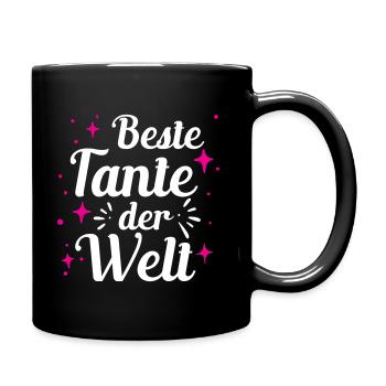 Beste Tante der Welt - Tasse einfarbig - Schwarz - Rechts