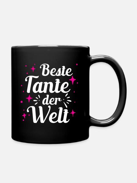 Beste Tante der Welt - Tasse einfarbig - Schwarz