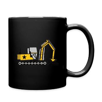 Excavator Construction Machine Excavator Construction - Full Colour Mug - black - Right