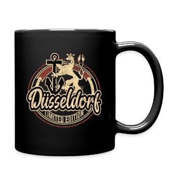 Düsseldorf Retro Logo - Tasse einfarbig - Schwarz - Rechts