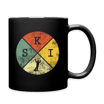 Ski Vinatge Skifahrer Skifahren Wintersport - Mug uni - noir - Droite