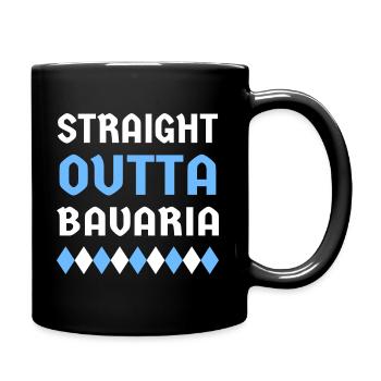 Bayern Bayer Bayerin Straight outta Bavaria - Full Colour Mug - black - Right