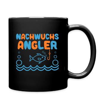 Angler Nachwuchs Angeln Baby Junge Kinder - Tasse einfarbig - Schwarz - Rechts