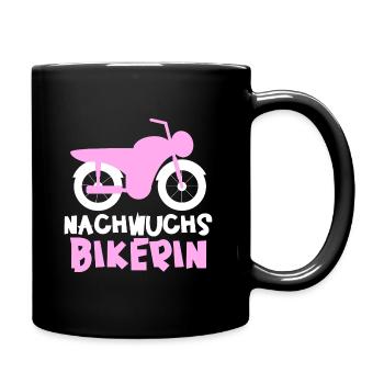 Motorrad Motiv für Mädchen - Nachwuchs Bikerin - Tasse einfarbig - Schwarz - Rechts