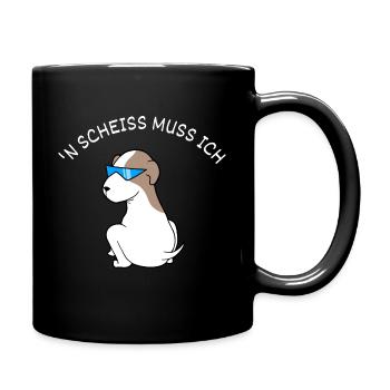 'N Scheiss Muss Ich Spruch, Lustig Fauler Hund - Tasse einfarbig - Schwarz - Rechts