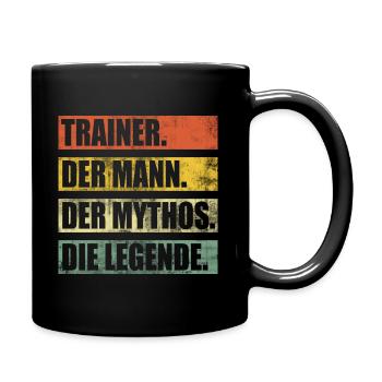 Trainer Vintage Lustig Spruch Mann Mythos Legende - Tasse einfarbig - Schwarz - Rechts