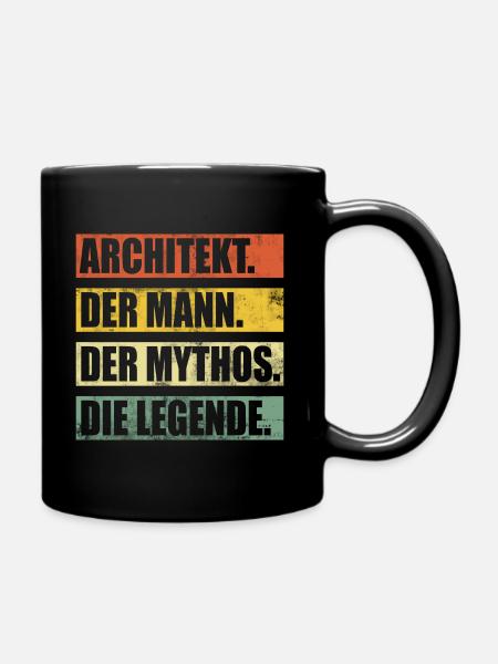 Architekt Architektur Student Vintage Lustig - Tasse einfarbig - Schwarz
