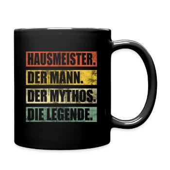 Hausmeister Vintage Lustig Mann Mythos Legende - Tasse einfarbig - Schwarz - Rechts