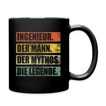 Ingenieur Maschinenbau Vintage Lustig Spruch - Tasse einfarbig - Schwarz - Rechts