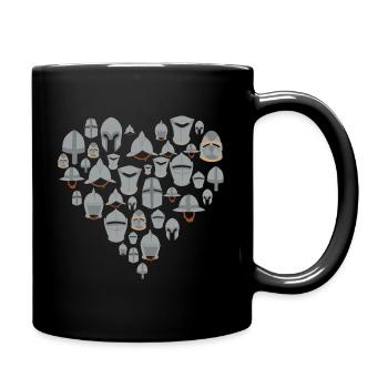 mittelalterliche helme herz Mittelalter - Tasse einfarbig - Schwarz - Rechts
